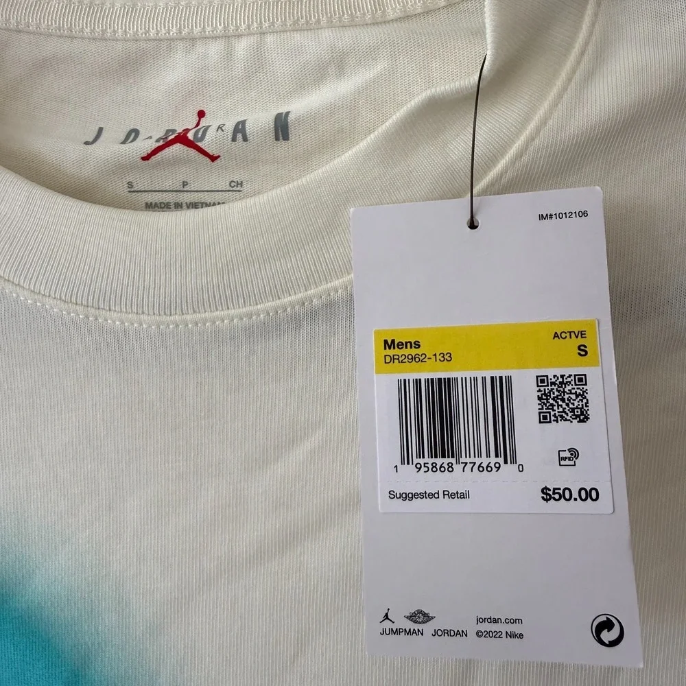 Jordan T-Shirt Mens Size S J Balvin Graphic Sail White DR2962-133 Short Sleeve